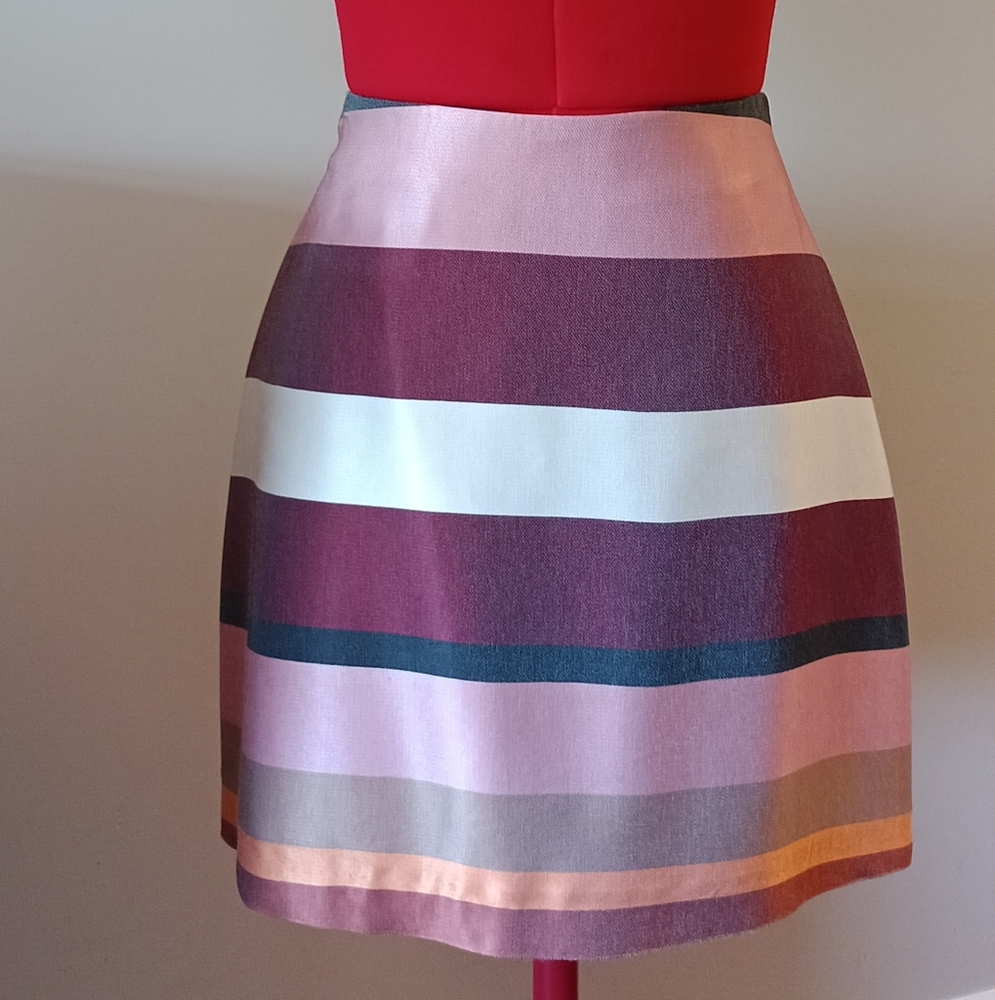 Vibrant Pink and Purple Mini A-Line Skirt for Night Out